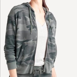 Splendid Grey Camo Zip Up Hoodie